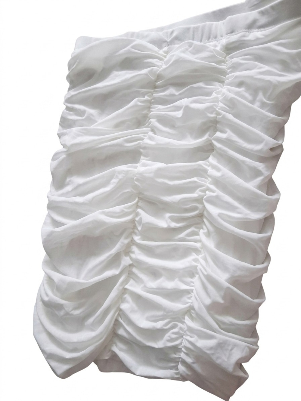 White Ruched Mini Skirt